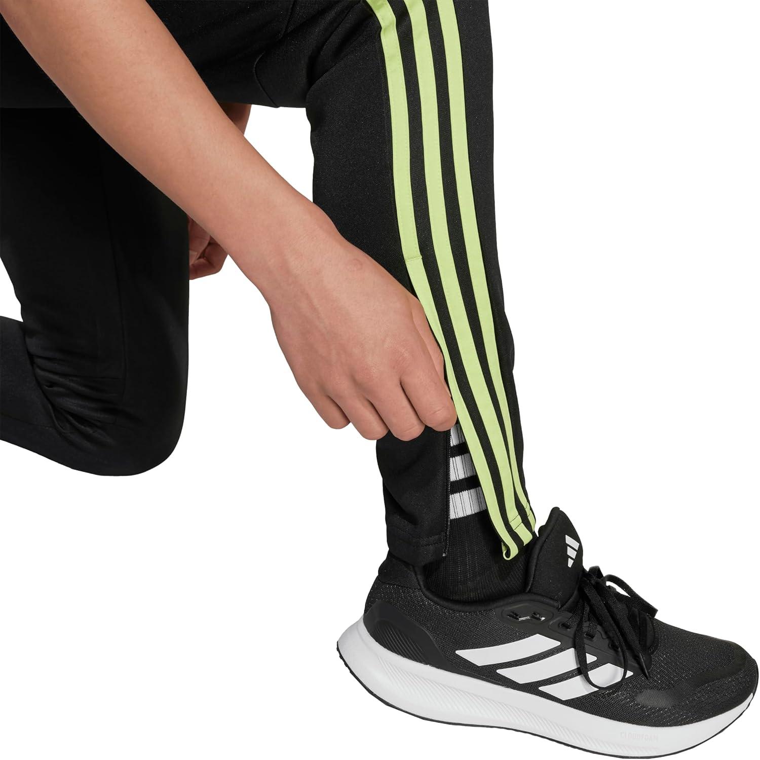 imageadidas UnisexKids Tiro 25 Essentials Training Track PantsBlackPulse Lime