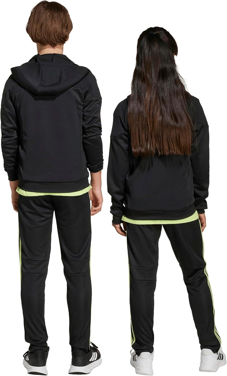 imageadidas UnisexKids Tiro 25 Essentials Training Track PantsBlackPulse Lime