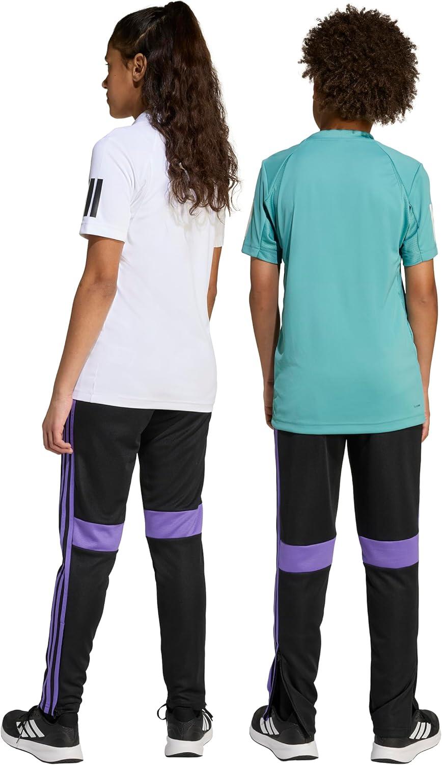 imageadidas UnisexKids Tiro 25 Essentials Training Track PantsBlackPurple RushLucid Lemon