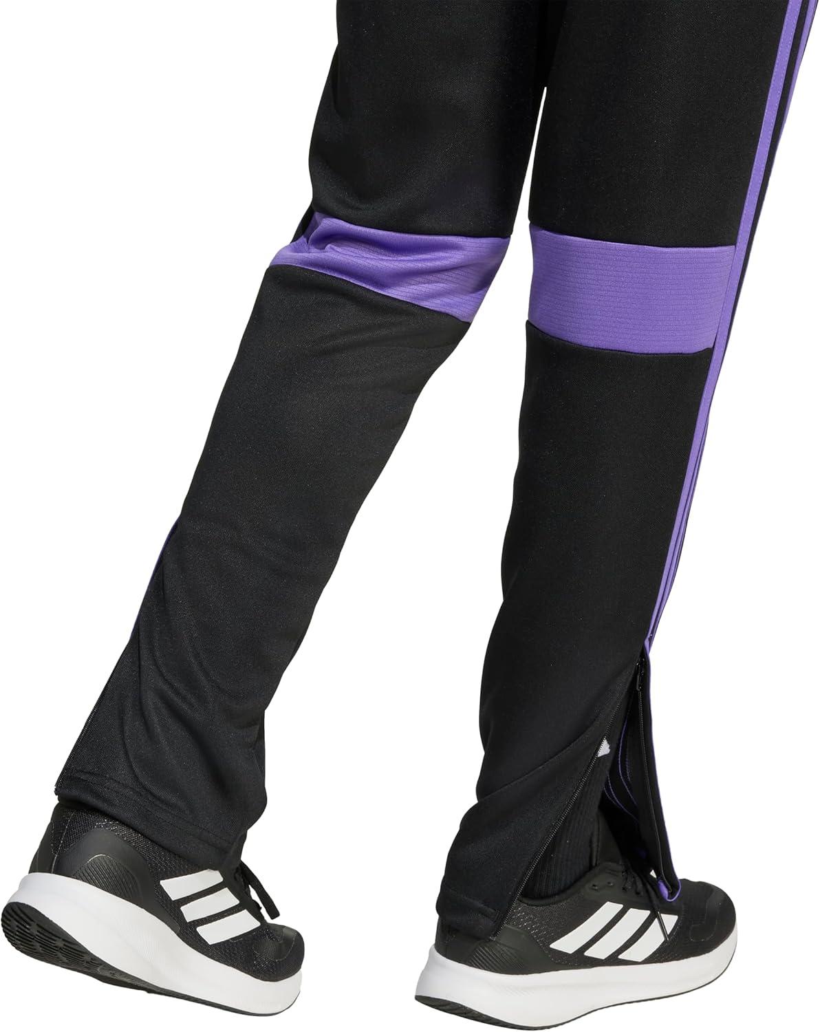 imageadidas UnisexKids Tiro 25 Essentials Training Track PantsBlackPurple RushLucid Lemon