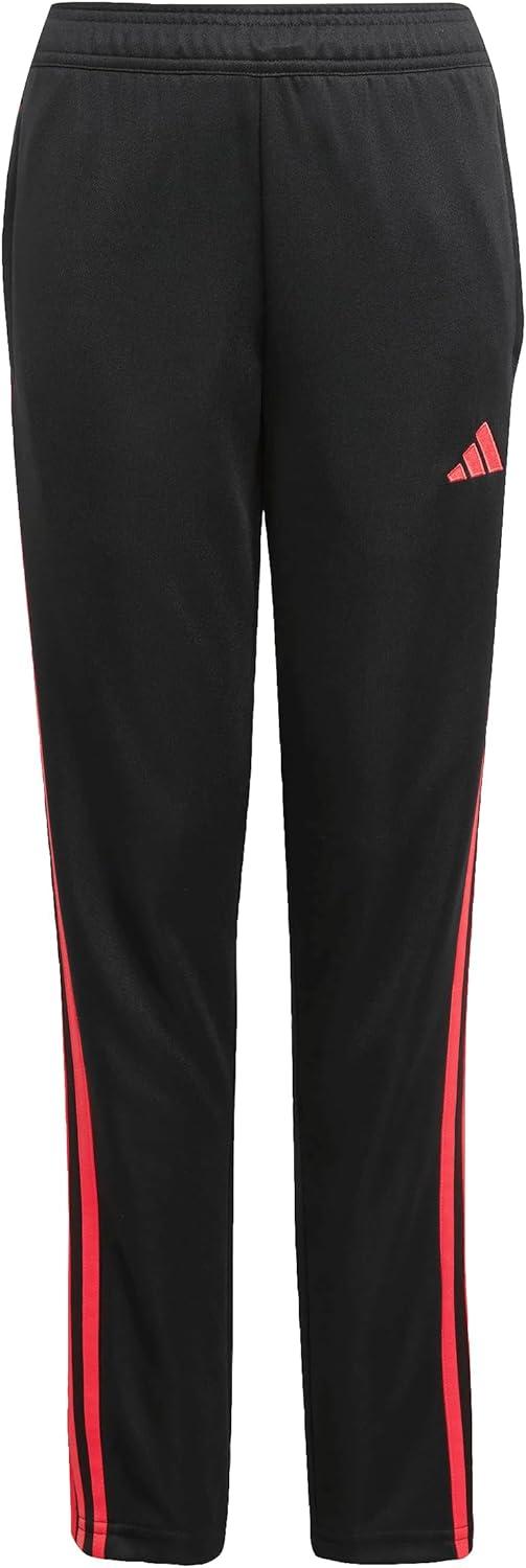 imageadidas UnisexKids Tiro 25 Essentials Training Track PantsBlackSemi Lucid Red