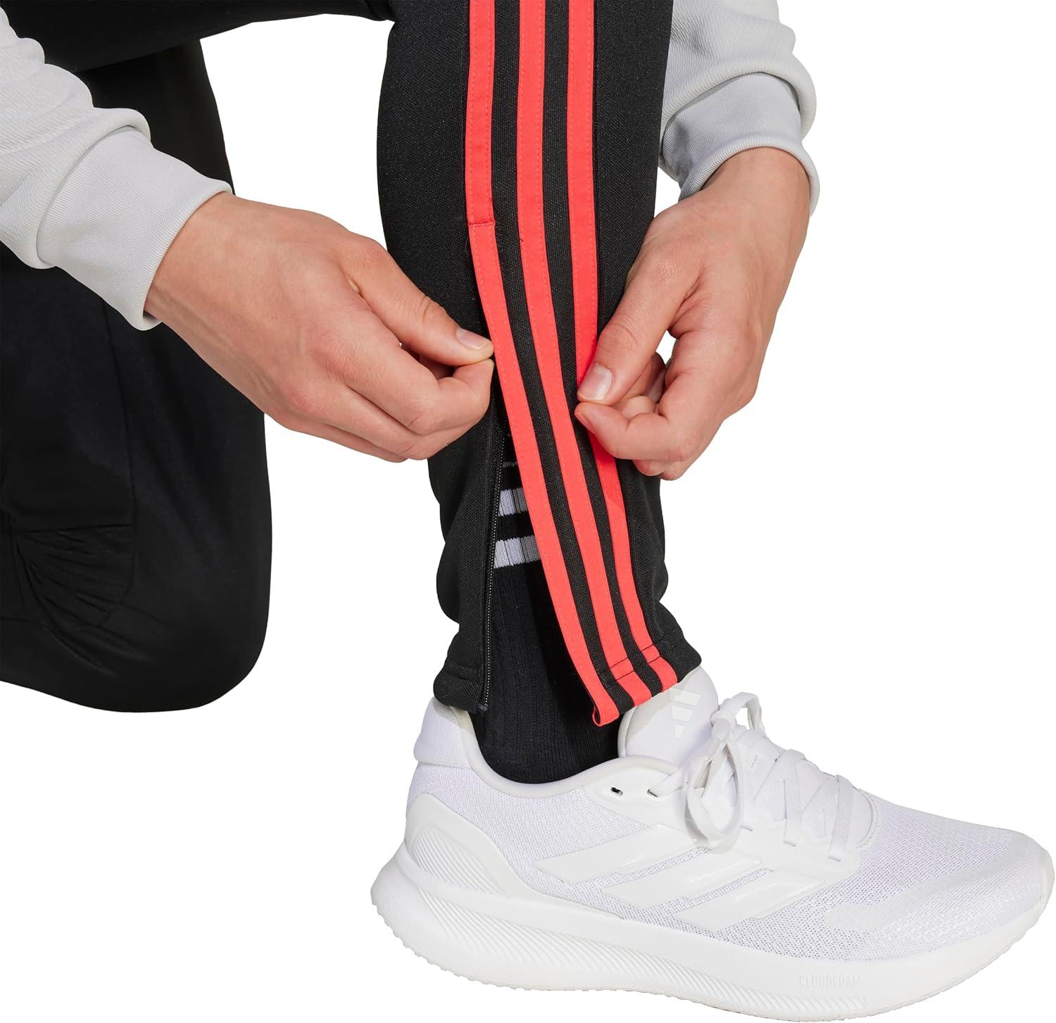 imageadidas UnisexKids Tiro 25 Essentials Training Track PantsBlackSemi Lucid Red