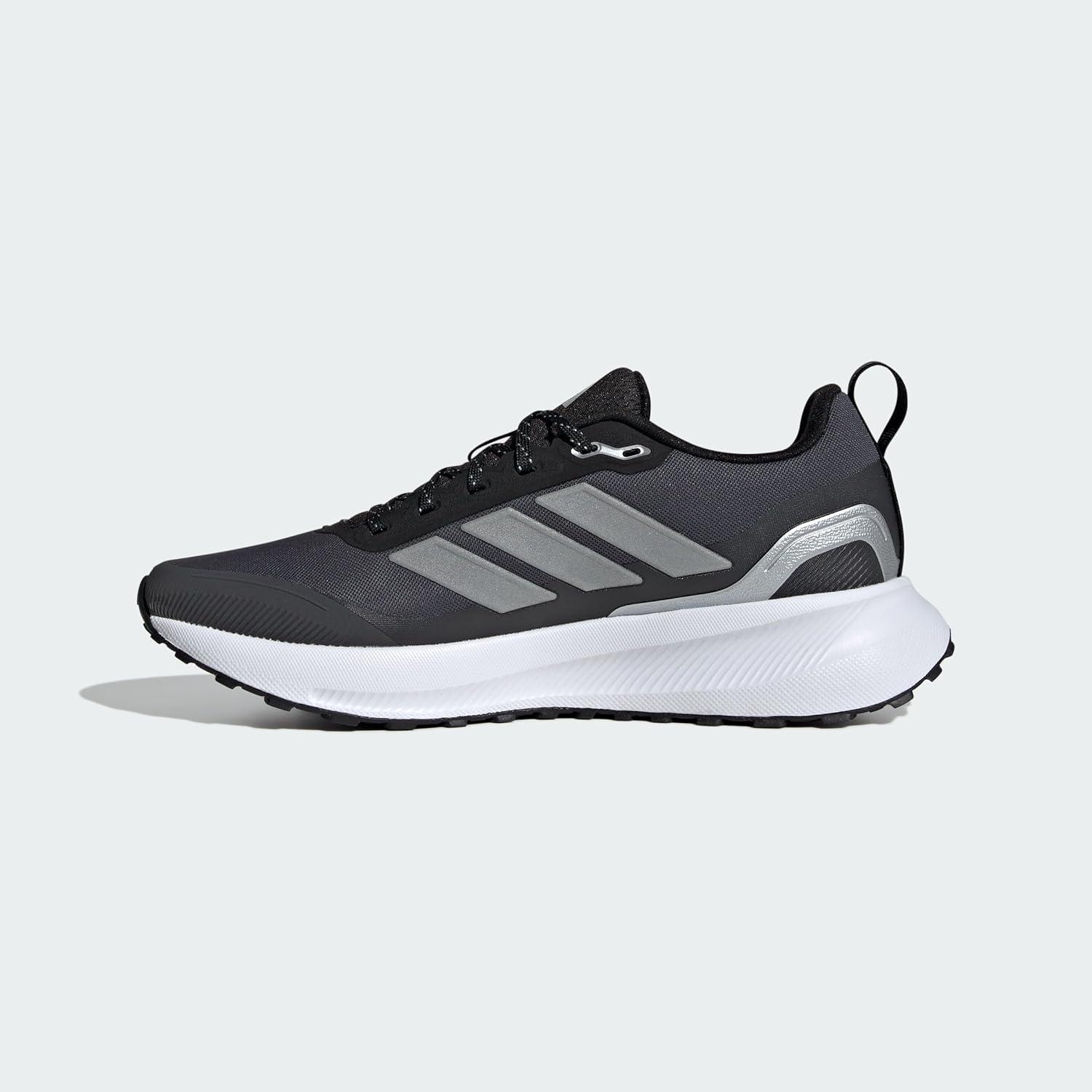 imageadidas Womens Run Falcon 5 Trail SneakerCore Black Silver Metallic Carbon