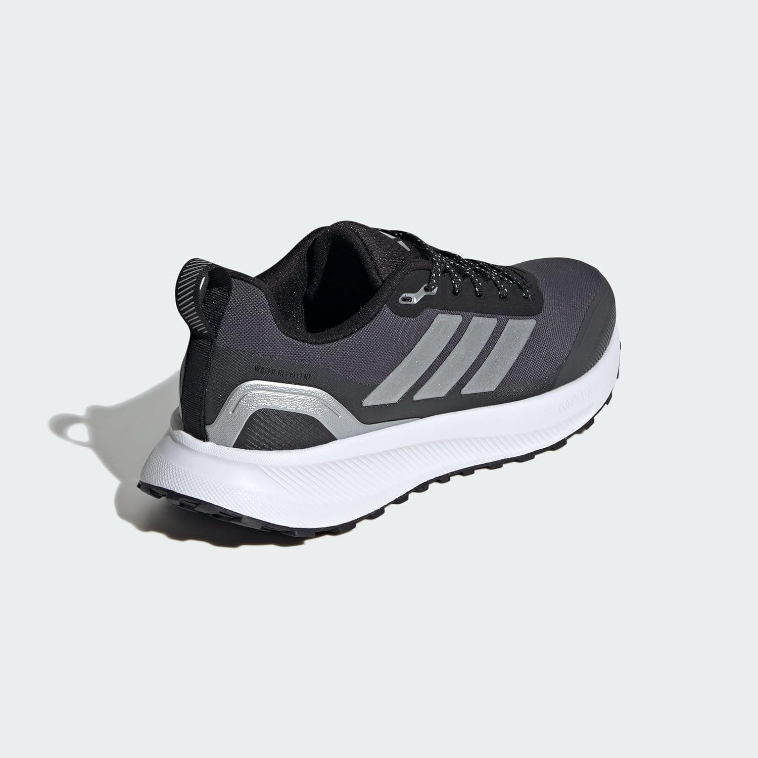 imageadidas Womens Run Falcon 5 Trail SneakerCore Black Silver Metallic Carbon