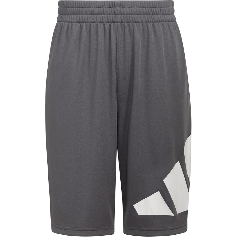 imageadidas Boys Elastic Waistband Performance ShortsGrey Five