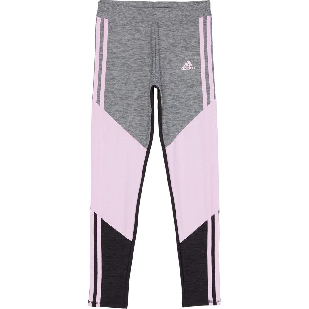 imageadidas Girls Aeroready Performance Long TightsBlack With Clear Lilac Heather