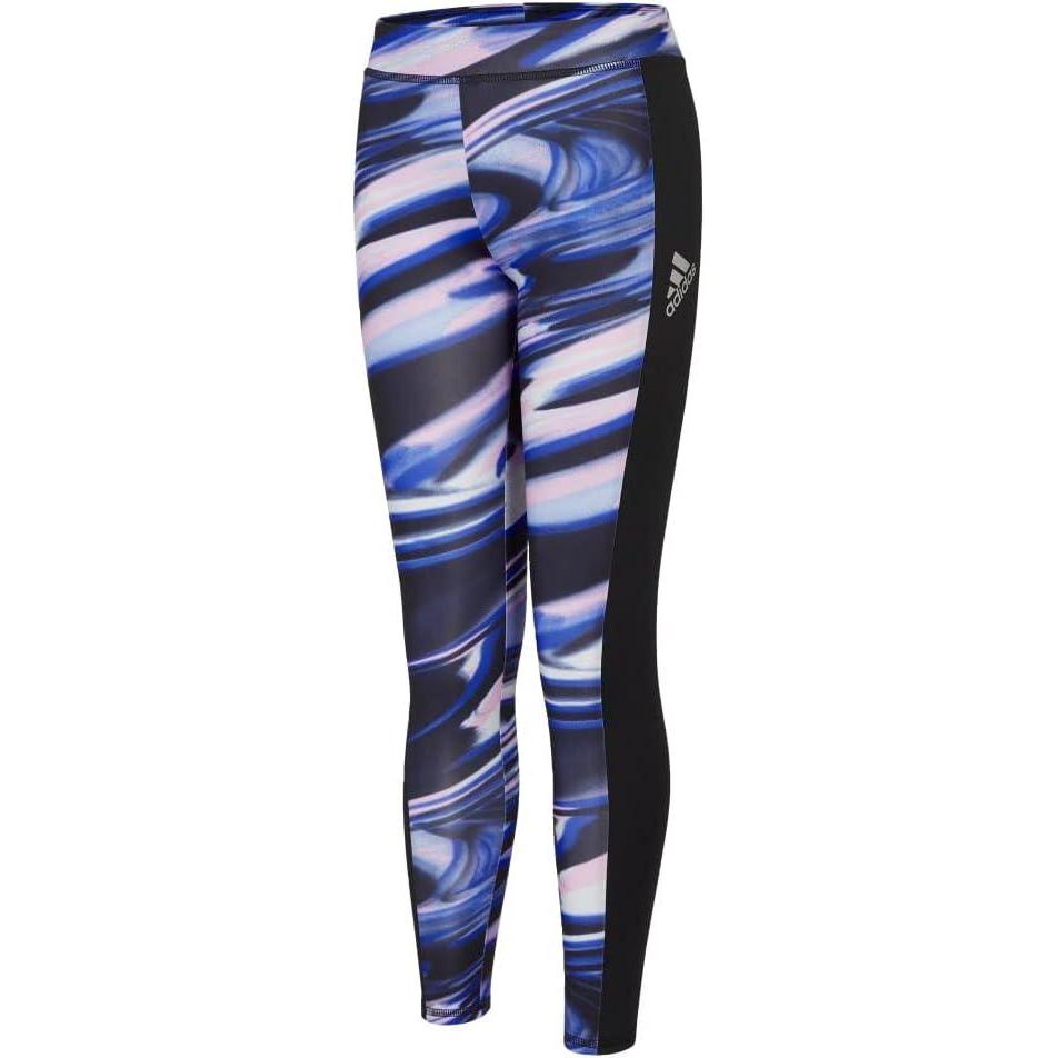 imageadidas Girls Aeroready Performance Long TightsBlack With Purple