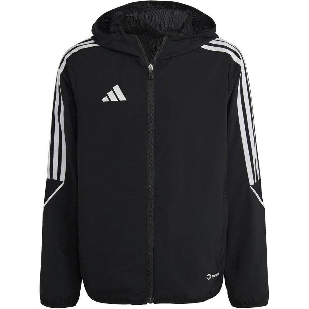 imageadidas Kids Boys Tiro23 League Windbreaker Soccer Cleats Full Zip WhiteBlack