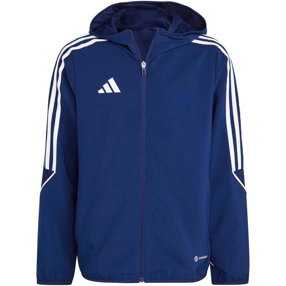 imageadidas Kids Boys Tiro23 League Windbreaker Soccer Cleats Full Zip WhiteTeam Navy Blue