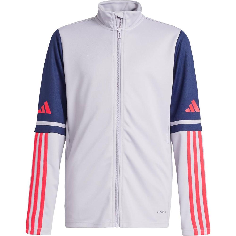 imageadidas Kids Squadra 25 Training JacketGlory GreyTeam Navy BluePure Ruby