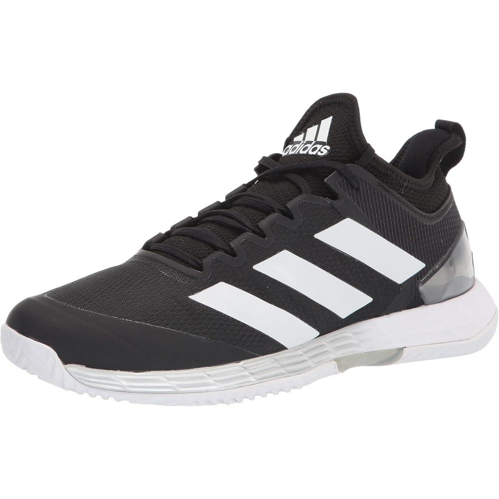 imageadidas Mens Adizero Ubersonic 4 Tennis ShoeBlackWhiteSilver Metallic
