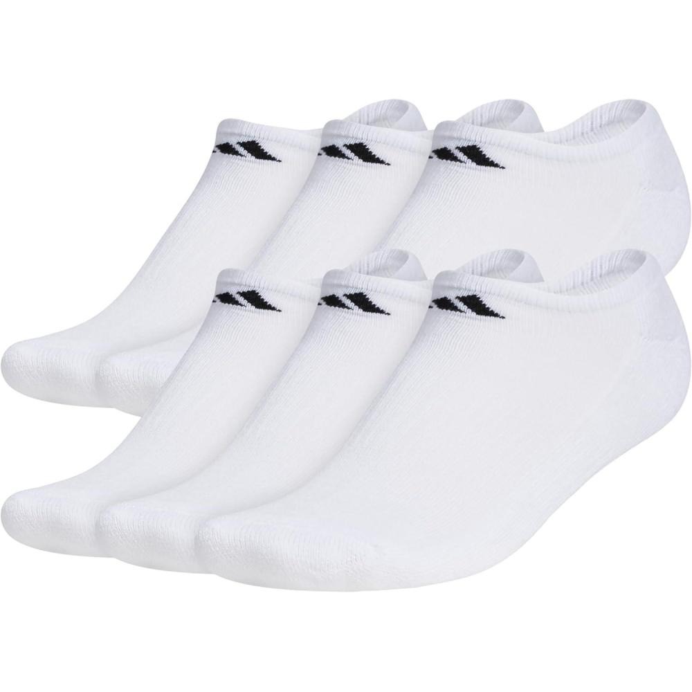 imageadidas Mens Athletic Cushioned 6Pack No Show Socks for MenWhiteBlack