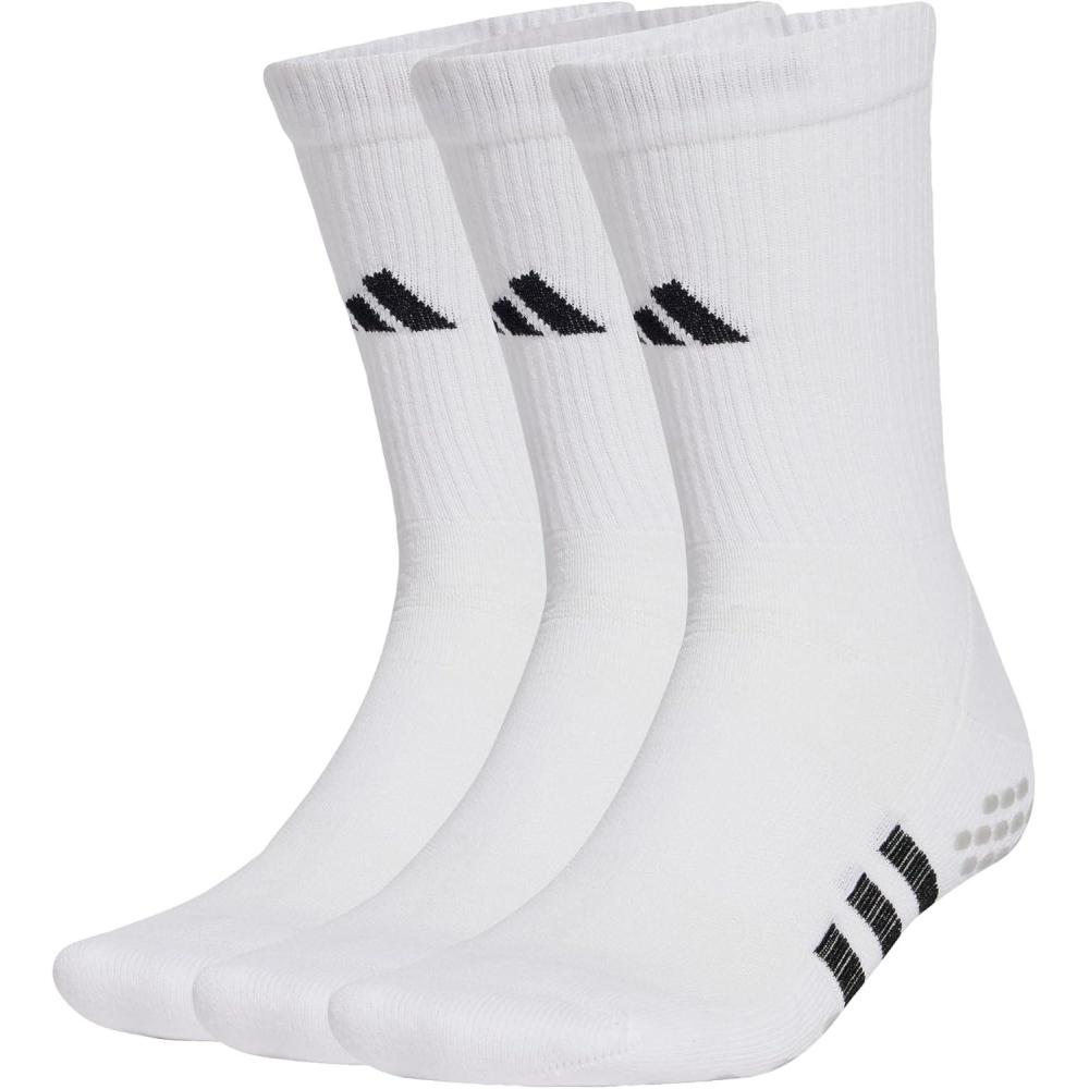 imageadidas Mens Crew Socks 3Pack  Cushioned for WorkoutWhite  Black