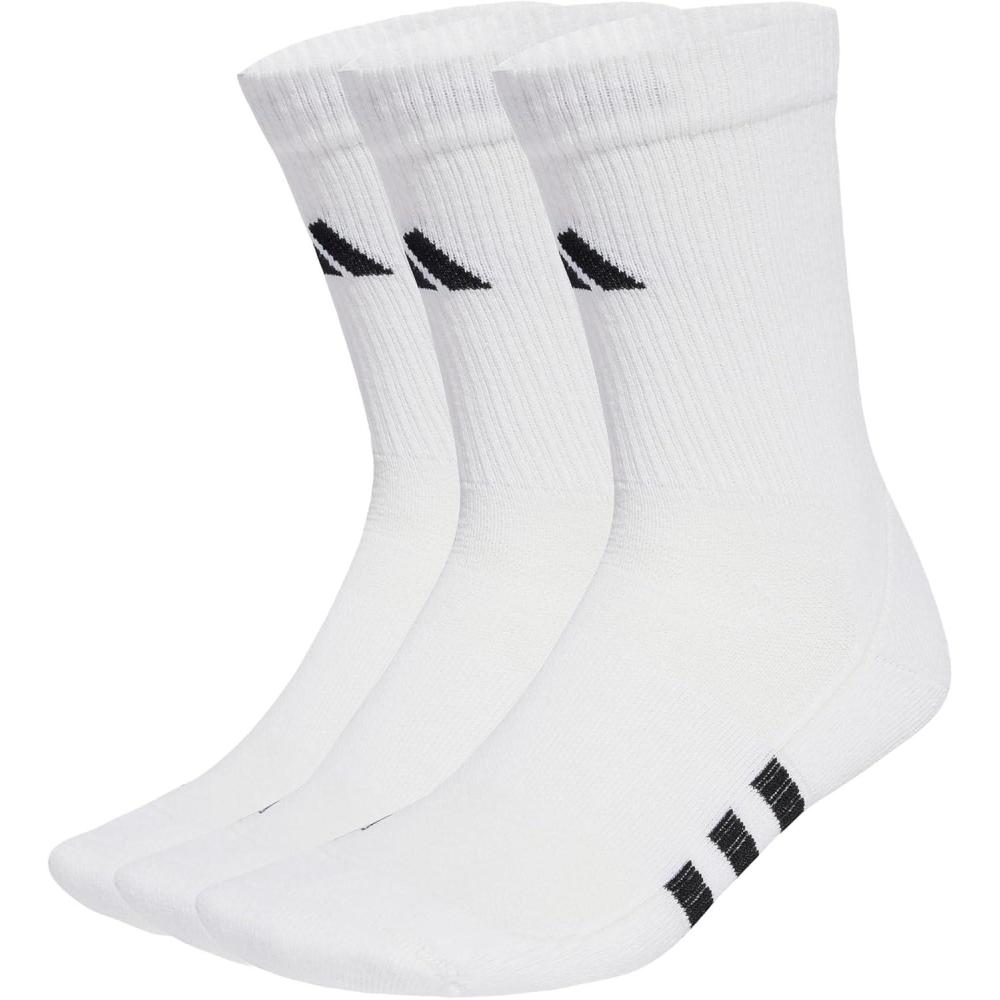 imageadidas Mens Crew Socks 3Pack  Cushioned for WorkoutWhiteWhiteWhite