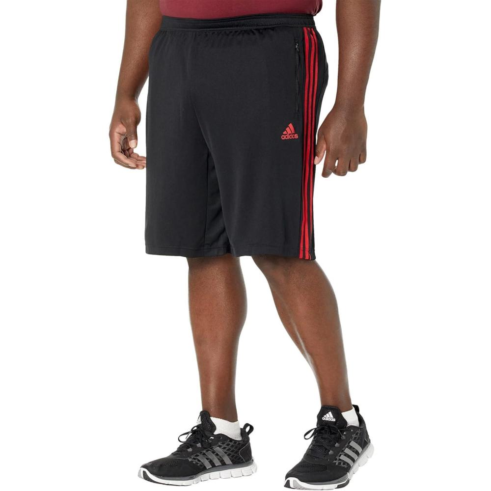 imageadidas Mens Designed 2 Move 3Stripes Shorts BlackScarlet 3XLargeTall