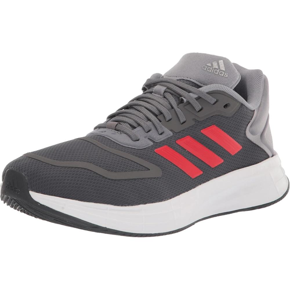 imageadidas Mens Duramo 10 ShoesGreyVivid RedIron Metallic Wide