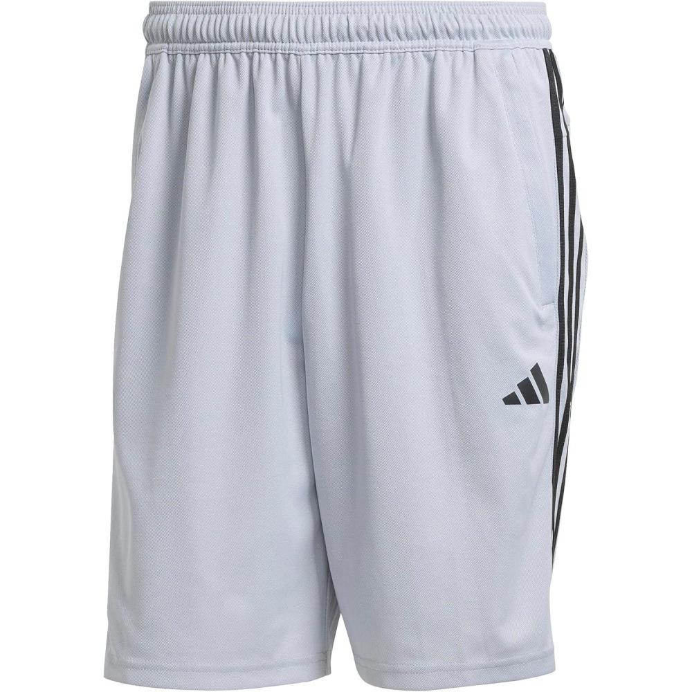 imageadidas Mens Train Essentials Piqu 3Stripes ShortsHalo SilverBlack
