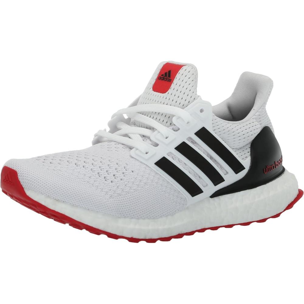 imageadidas Mens Ultraboost 10 Running ShoeWhiteBlackBetter Scarlet