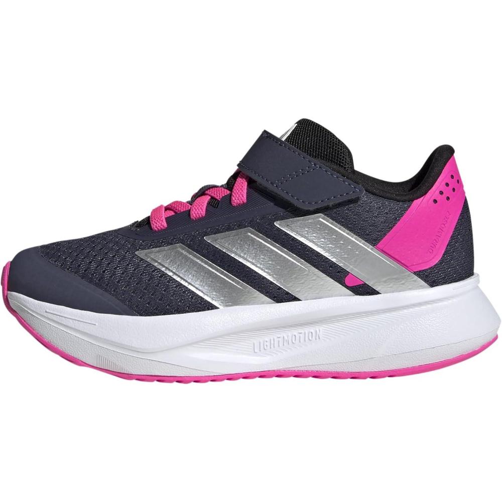 imageadidas UnisexChild Duramo Sl Elastic Lace ampamp Strap RunningShadow NavySilver MetallicLucid Pink