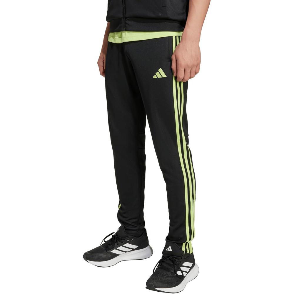 imageadidas UnisexKids Tiro 25 Essentials Training Track PantsBlackPulse Lime
