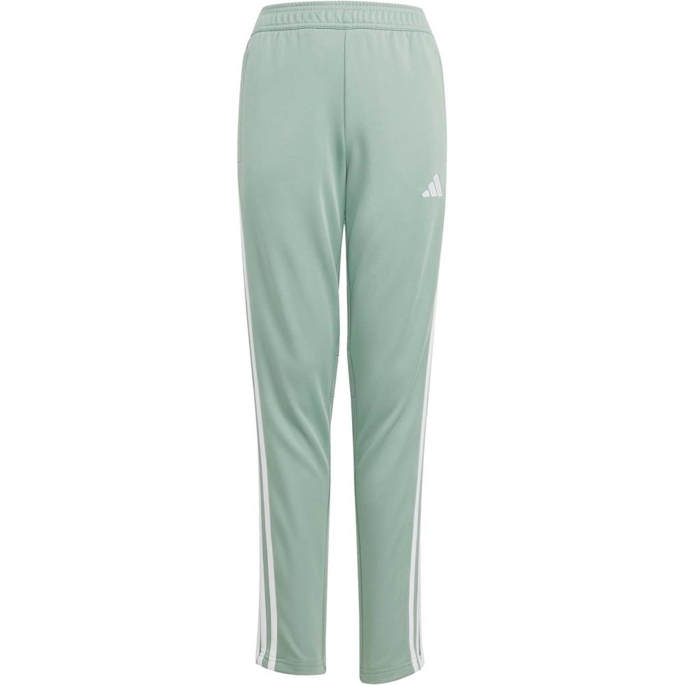 imageadidas UnisexKids Tiro 25 Essentials Training Track PantsSilver GreenWhite