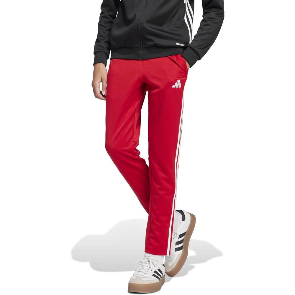 imageadidas UnisexKids Tiro 25 Essentials Training Track PantsTeam Power RedWhite