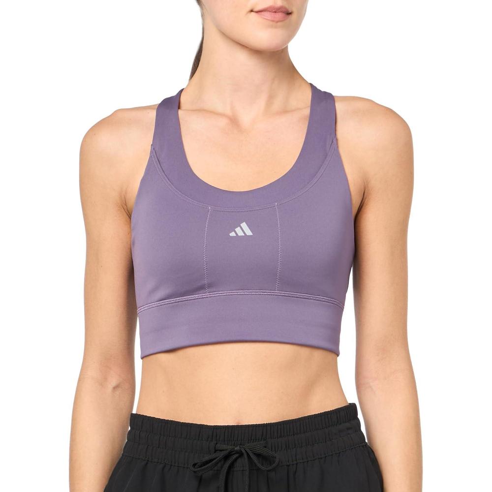 imageadidas Womens Run Pocket MediumSupport BraShadow Violet