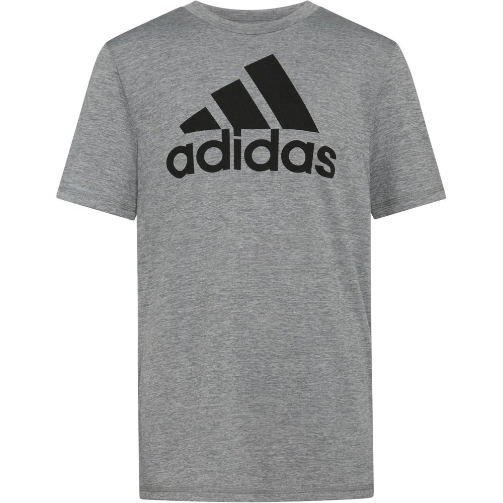 imageadidas boys Short Sleeve AEROREADY Performance Logo Tee TShirt Dark Gray 1820