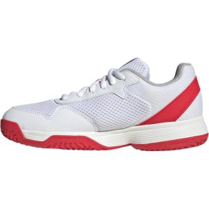 Adidas Unisex-Child Courtflash Tennis Sneaker(White/Black/Lucid Red)