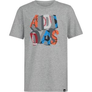 adidas Boys’ Short Sleeve Graphic T-Shirt(Heather Gray Adidas Sports)