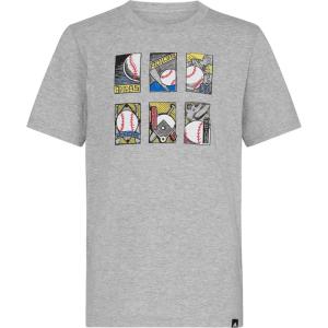 adidas Boys’ Short Sleeve Graphic T-Shirt(Heather Grey Baseball Cards)