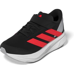 adidas Kids’ Duramo SL Elastic Lace Sneakers(Black/Lucid Red/Halo Silver)
