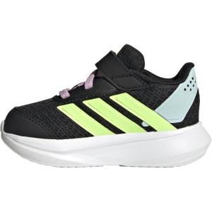 adidas Kids’ Duramo SL Elastic Lace Sneakers(Black/Yellow/Bliss Lilac)