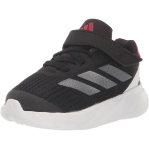 adidas Kids’ Duramo SL Elastic Lace Sneakers(Core Black/Iron Metallic/Better Scarlet)