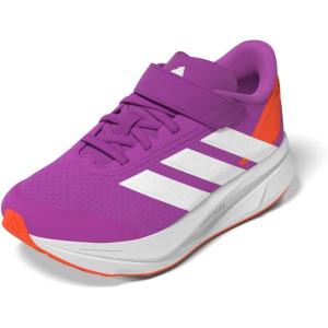 adidas Kids’ Duramo SL Elastic Lace Sneakers(Purple Burst/White/Impact Orange)