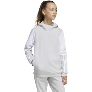 adidas Kids’ Squadra 25 Sweat Hoodie(Team Light Grey/White)