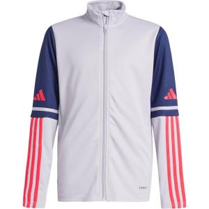 adidas Kids’ Squadra 25 Training Jacket(Glory Grey/Team Navy Blue/Pure Ruby)