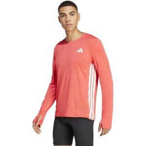 adidas Men’s Adizero Long Sleeve Running T-Shirt(Semi Lucid Red)