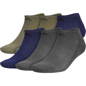 adidas Men’s Athletic Cushioned 6-Pack No Show, Socks for Men(Olive Strata Green/Dark Blue/Carbon Grey)