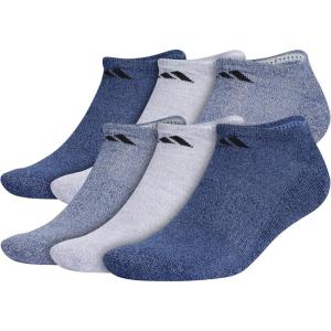 adidas Men’s Athletic Cushioned 6-Pack No Show, Socks for Men(Tech Indigo Blue/Grey/Collegiate Navy)