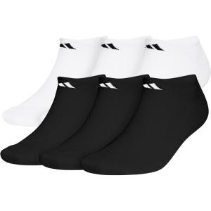 adidas Men’s Athletic Cushioned 6-Pack No Show, Socks for Men(White/Black/White)
