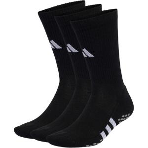 adidas Men’s Crew Socks 3-Pack – Cushioned for Workout(Black / White)