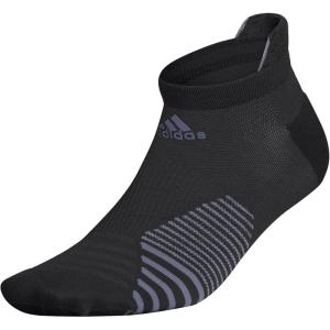 adidas Unisex-Adult Running Tabbed No Show Socks (1-Pair)(Black/Onix Grey)