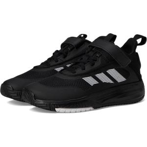 adidas Unisex-Child Own The Game 3.0 Mid Top Elastic Lace & Strap Basketball(Black/White/Black)
