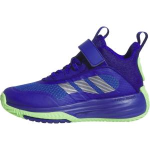 adidas Unisex-Child Own The Game 3.0 Mid Top Elastic Lace & Strap Basketball(Lucid Blue/Silver Metallic/Lime Burst)