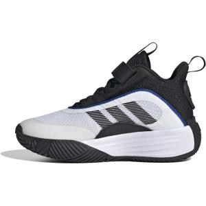 adidas Unisex-Child Own The Game 3.0 Mid Top Elastic Lace & Strap Basketball(White/Black/Black)