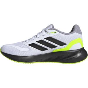 adidas Unisex-Child Run Falcon 5 Sneaker(White/Black/Lucid Lemon)