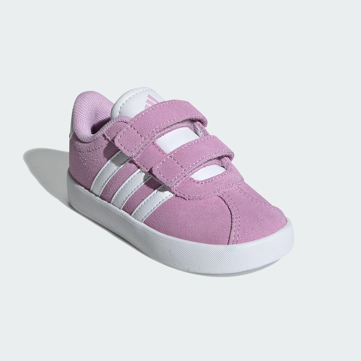 imageAdidas BabyBoys Vl Court 30 Hook ampamp Loop SneakerBliss LilacWhiteGrey