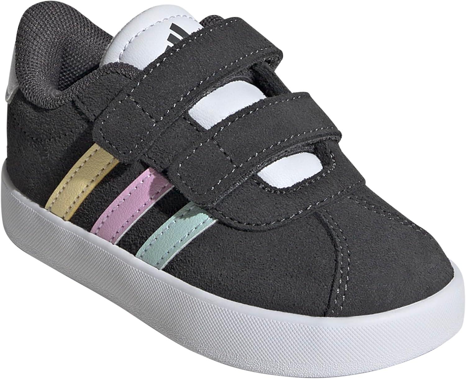 imageAdidas BabyBoys Vl Court 30 Hook ampamp Loop SneakerGreyHalo MintBliss Lilac