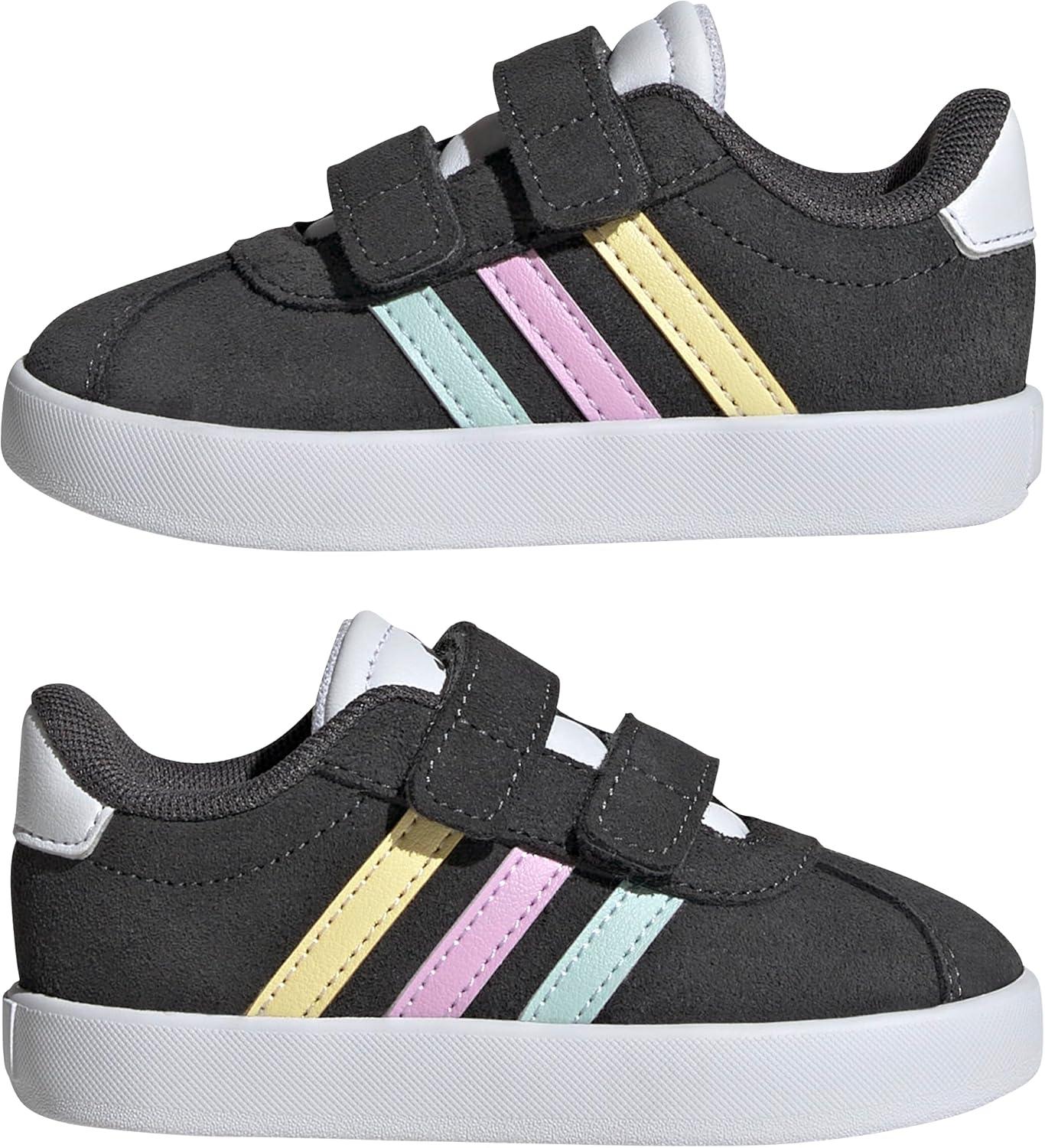 imageAdidas BabyBoys Vl Court 30 Hook ampamp Loop SneakerGreyHalo MintBliss Lilac